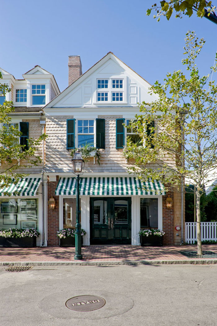 Timeless Nautical Theme Architecture with Gables, Weathered Shingles, and Awnings