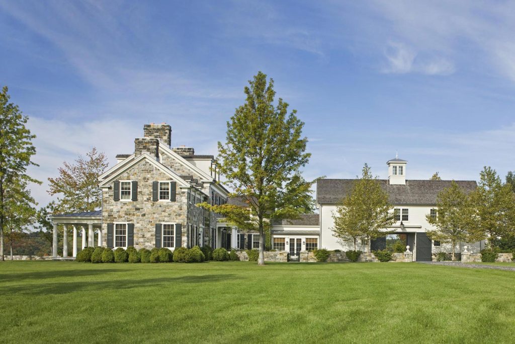 Colonial Revival Stone Farmhouse in Picturesque Countryside