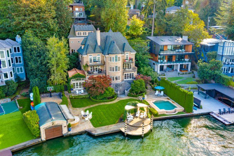 Breathtaking European Style Oswego Lakefront Dream Home   Custom Lakeside Mansion Lake Oswego 1 768x512 