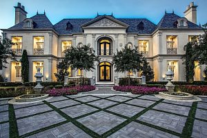 French Renaissance Chateau Style Mansion with Elegant Curb Appeal