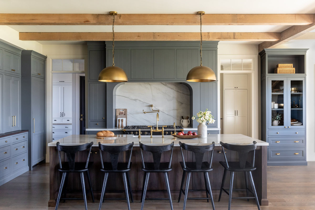 Modern Country Kitchen with Wood Beams