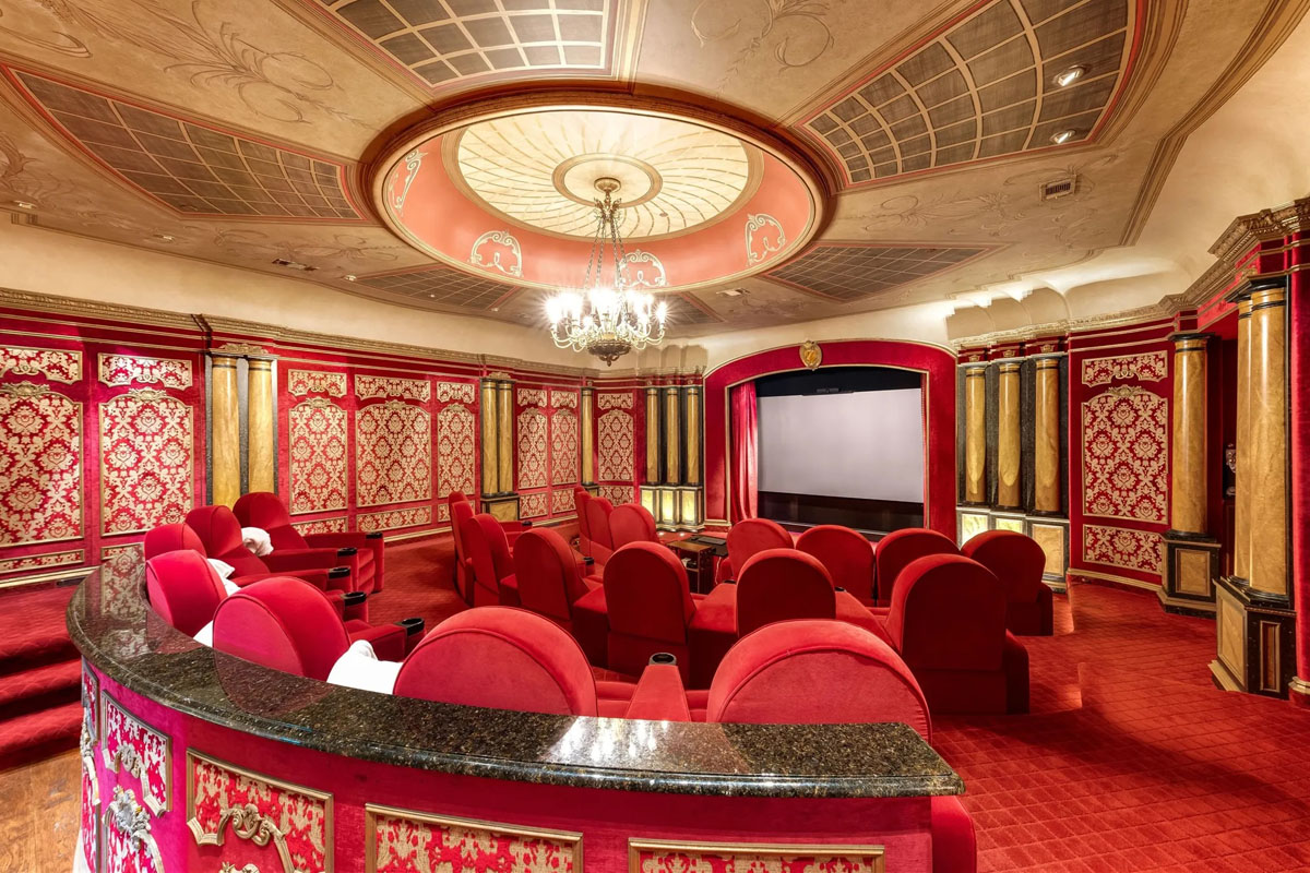 Home Movie Theater Inspired by a Parisian Opera House