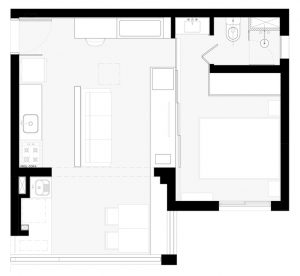 Small Apartment Maximizes Its Functional Space with Sliding Doors ...