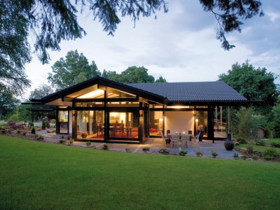 Modern Timber-Framed Minimalist Bungalow House