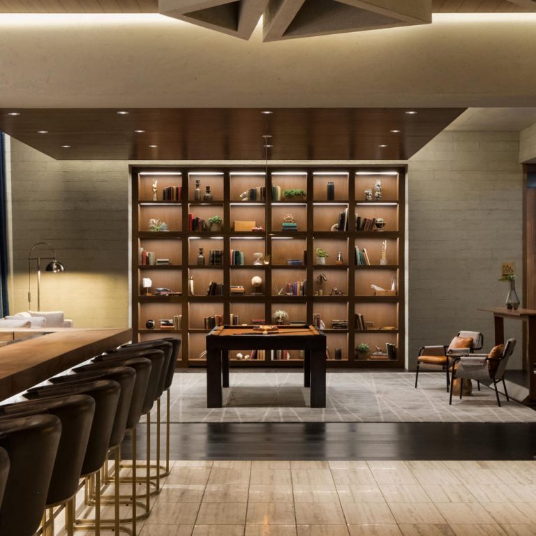 Secret Hidden Room Behind a Bookshelf at PARQ Vancouver Hotel Bar