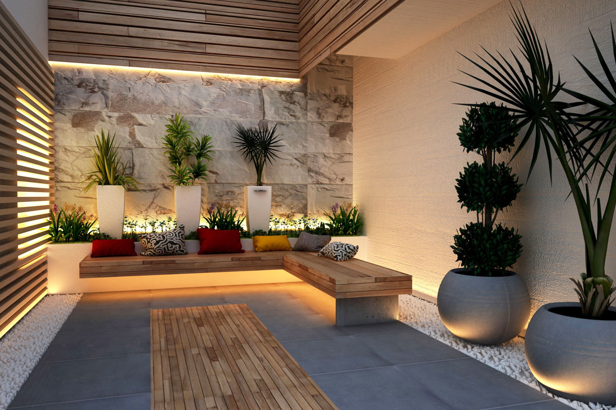 Intimate Contemporary Small Courtyard Patios 1 