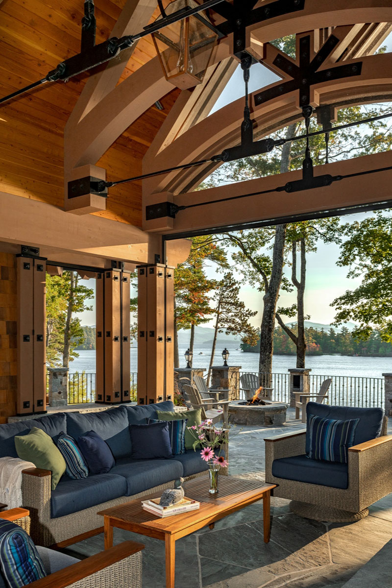 Timber-Framed Lakeside Porch