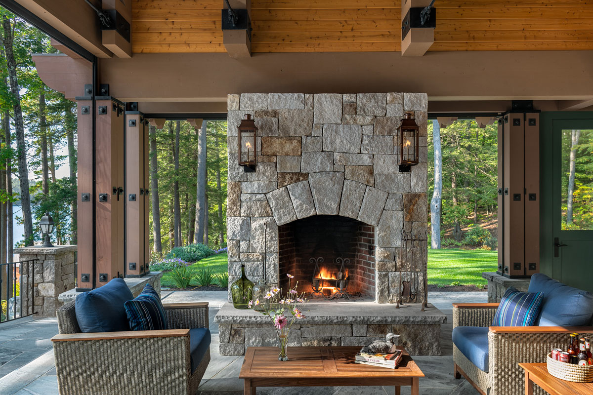 Outdoor Stone Fireplace