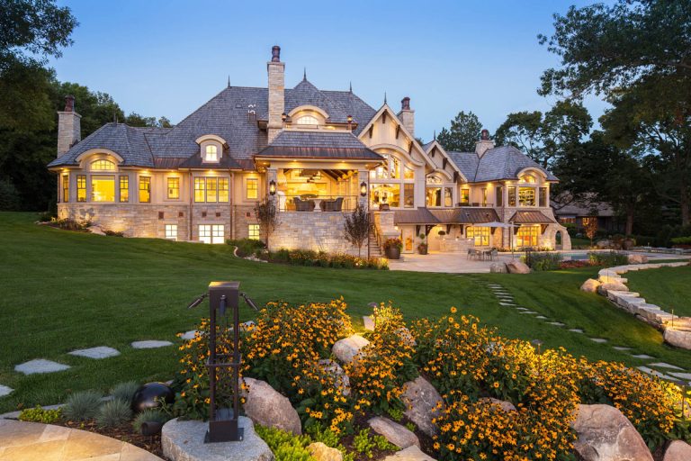 Architecturally Stunning Stone Mansion on Lake Minnetonka