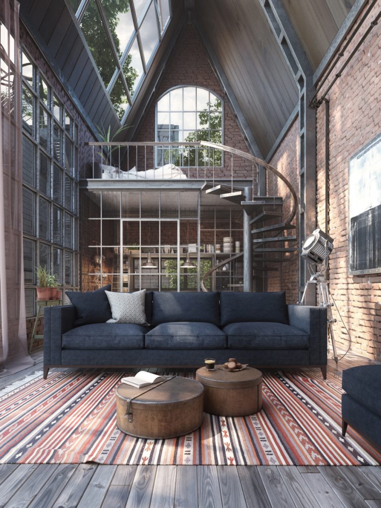 Loft Studio With Spiral Staircase IDesignArch Interior Design Architecture Interior