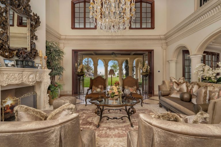 Classical French Style Estate on Lushly Landscaped Grounds