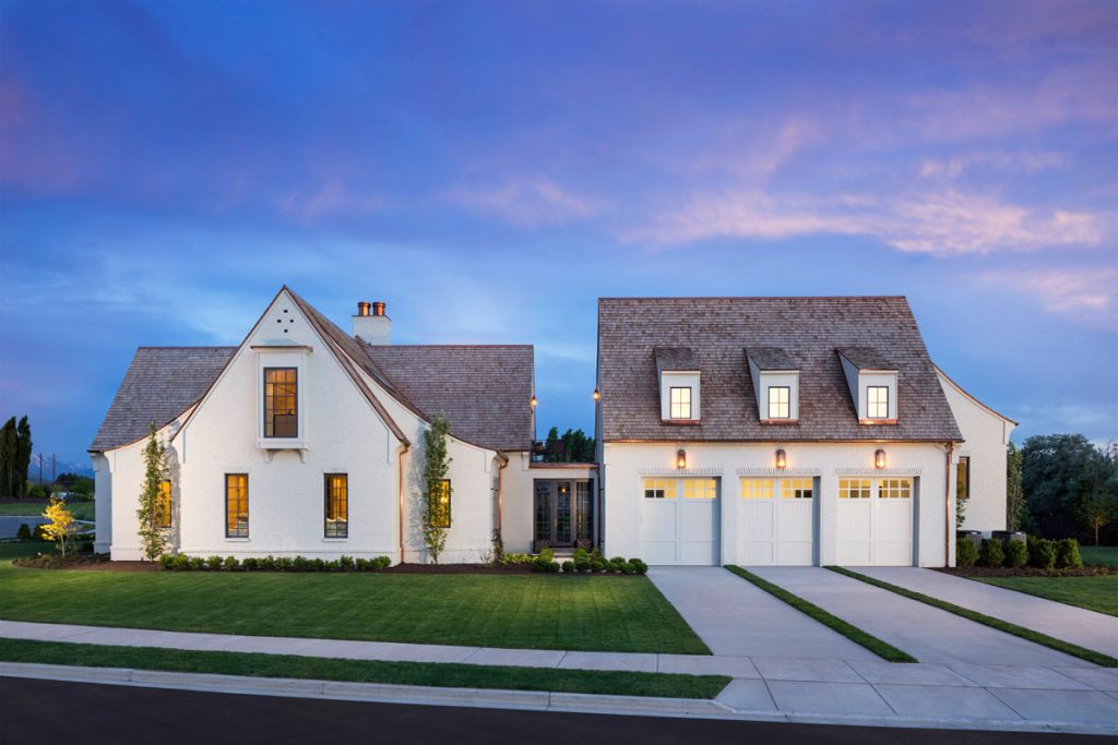 Modern English Style Cottage in Utah with Mountain Background