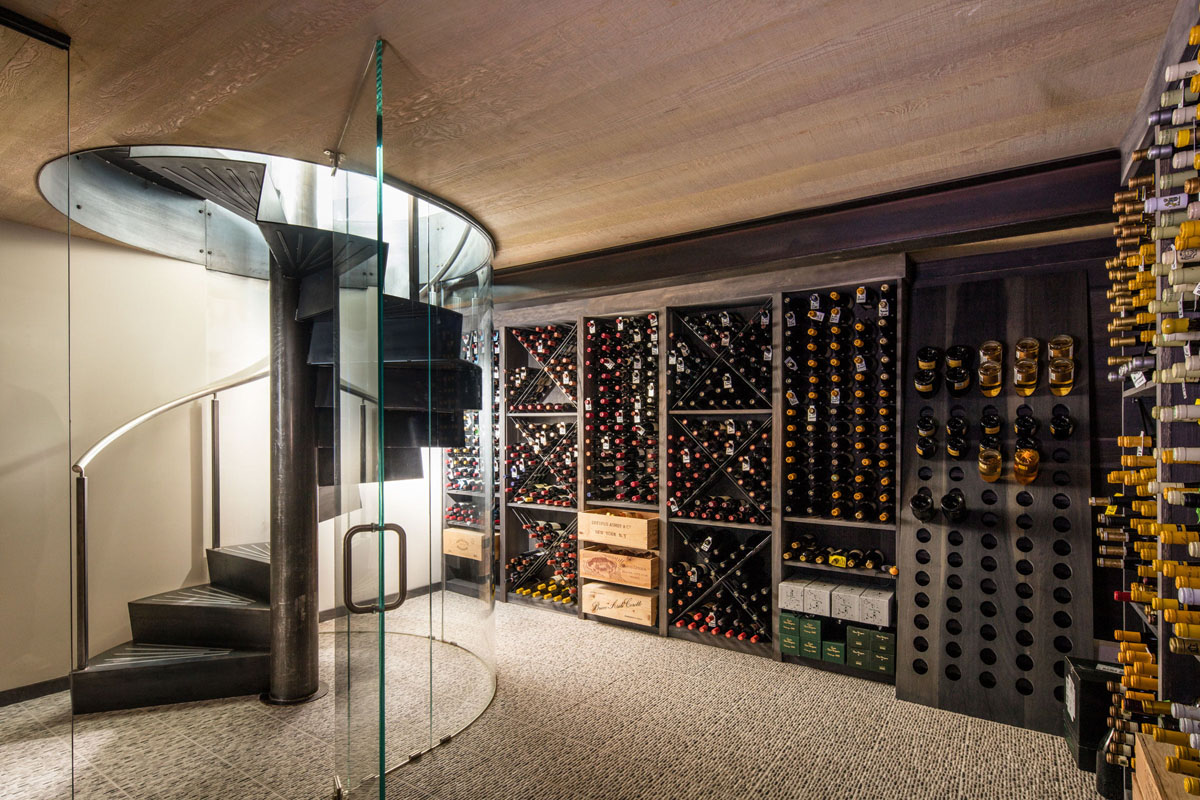 Spiral Staircase to Wine Cellar