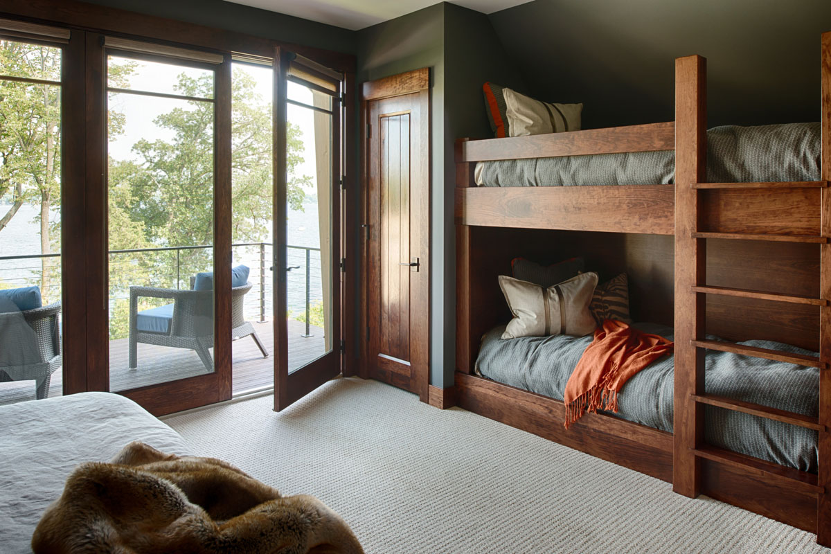 Lakeside Country Home Bunk Room