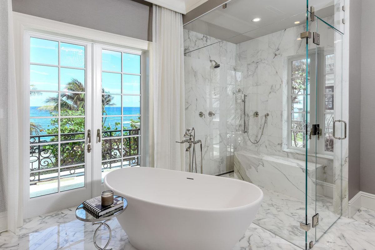 Marble Bathroom with Ocean View