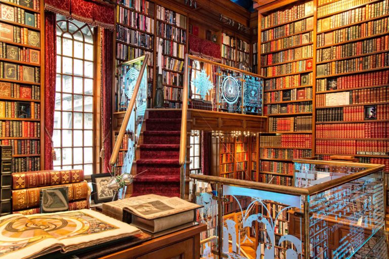 Grand Private Home Library in a New England Hillside Mansion