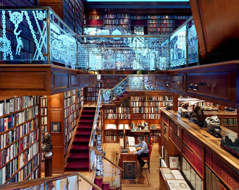 Grand Private Home Library in a New England Hillside Mansion