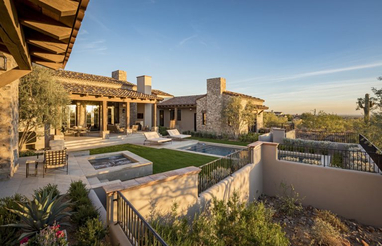 Elegant Stone House in Arizona with Rustic Mediterranean Architecture