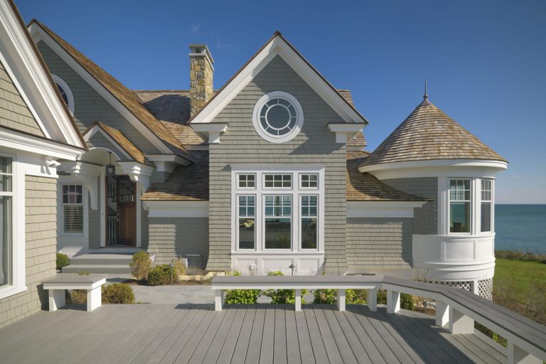 Shingle Style Gable Waterfront Home in Cape Cod