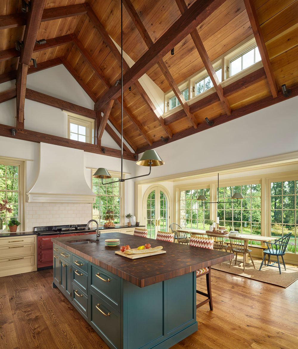 Country Kitchen with Vaulted Timber Frame Ceiling