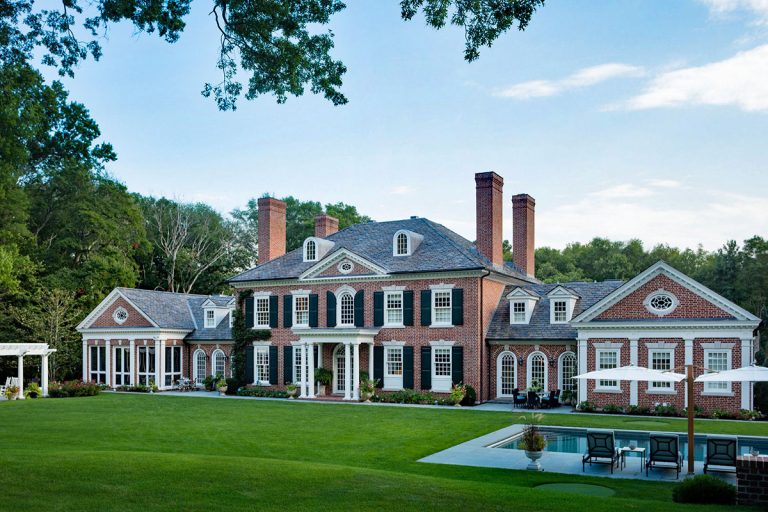 Federal Style Brick Mansion with Traditional Architecture