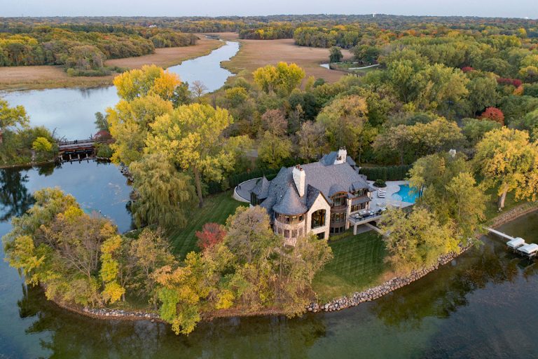 Timeless Castle-like Stone Mansion With Transitional Architecture