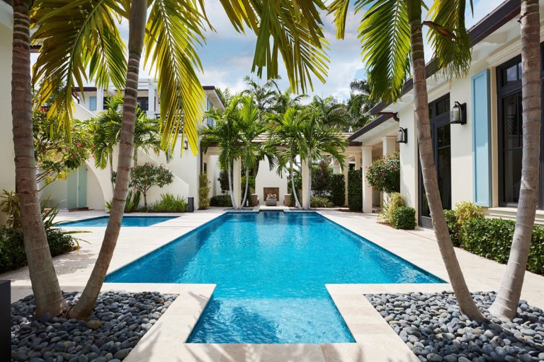 Colonial West Indies-Style Beach Estate with Pool Courtyard