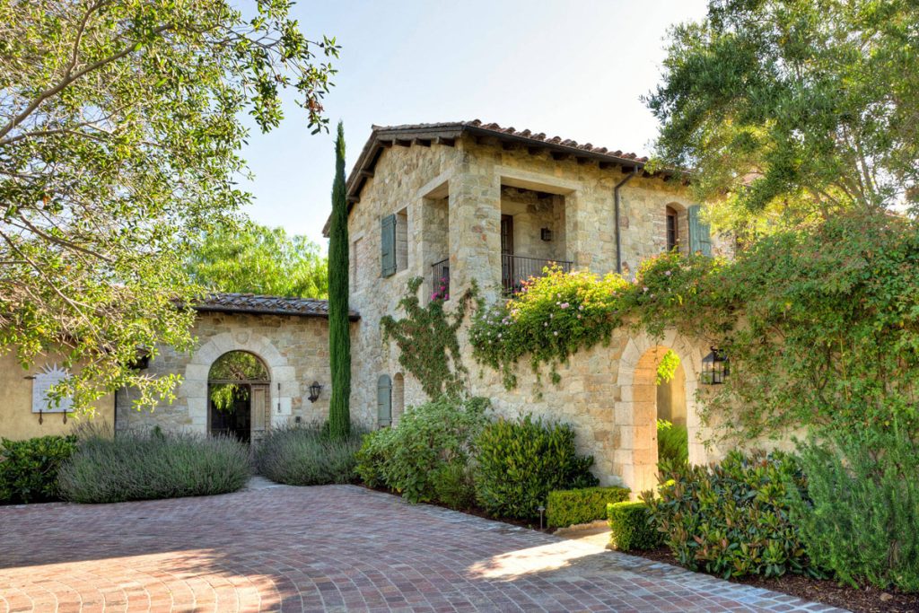 Rustic Tuscan Farmhouse Style Stone Villa In California