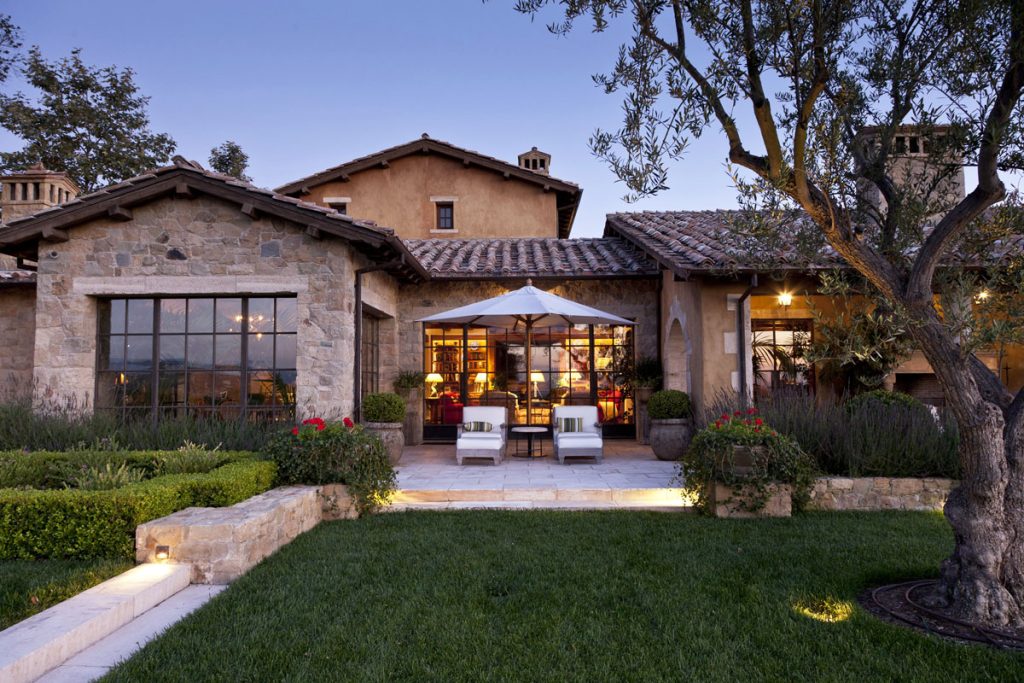 Rustic Tuscan Farmhouse Style Stone Villa in California