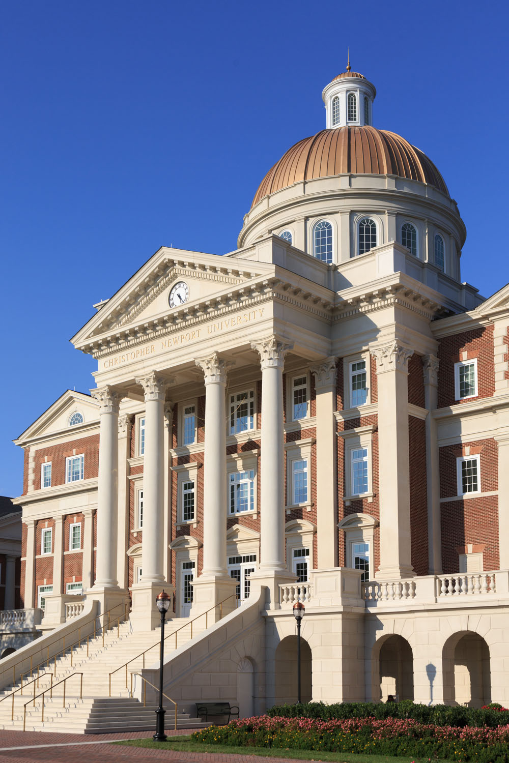 Classical Architecture with Corinthian Columns and Domed Roof Capped with Copper Cupola